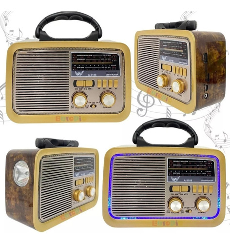 Radio Retro Bluetooth/ 3 Bandas De Rádios 