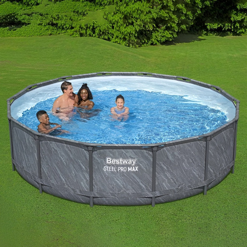 Alberca Bestway Redonda 427x107 Gris Con Accesorios Color Gris Oscuro Redondo