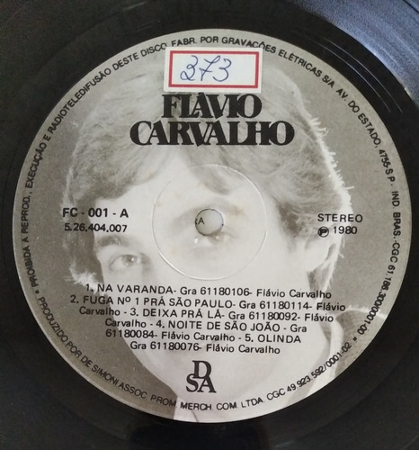 Lp Flávio Carvalho Oswaldinho Pedro Ivo Eduardo Assad 1980 (Usado)