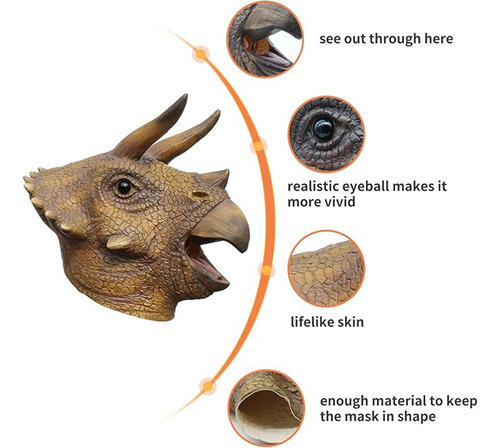 Máscara De Látex Con Cabeza De Animal T-rex, Máscara De Dino