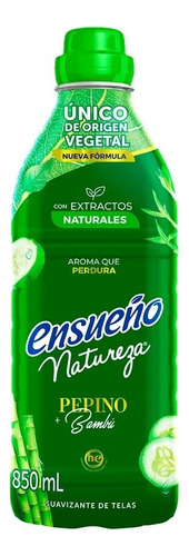 Suavizante Ensueño Natureza Pepino y bambú en botella 850 ml