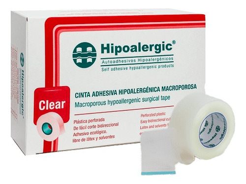 Cinta Adhesiva Plástica Clear Hipoalergic Sin Racionador Color 5cm X 9m X6u