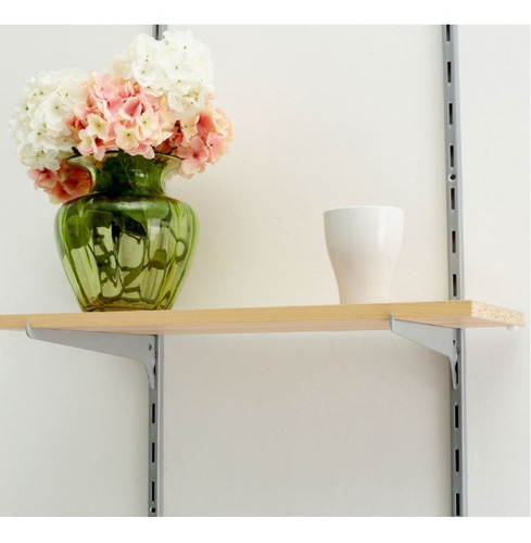 Imagem 2 de 6 de Suporte Cremalheira Simples Prateleira Zincado 50cm - Kit6