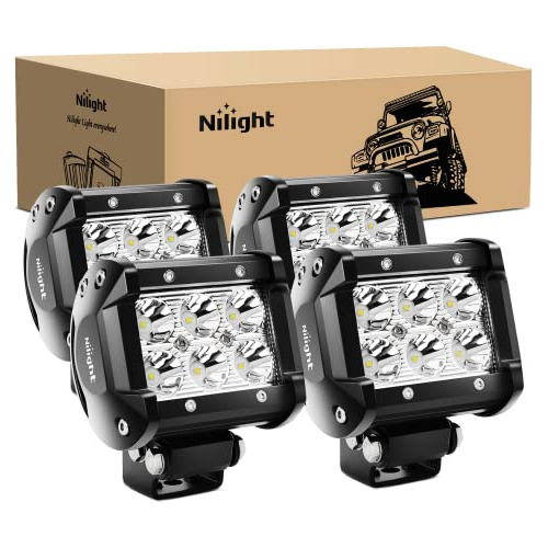 Barra De Luces Led 4pcs 18w 1260lum Para Jeep Off Road