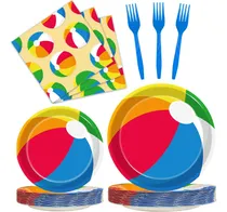 Comprar Platos Y Servilletas De Papel Para 24 Niños, 96 Piezas