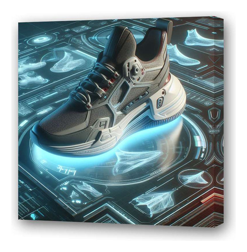 Cuadro 45x45cm Zapatilla Futurista Sneakers Shoes Deco M2