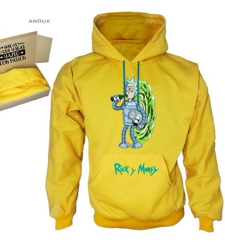 Imagen 5 de 10 de Buzo Hoodie Personalizado Unisex Rick And Morty Estampado