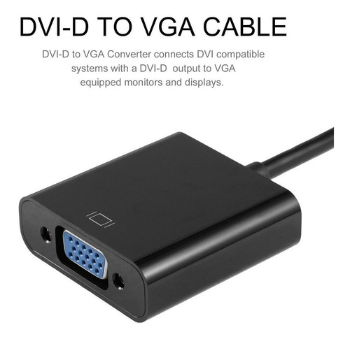 Dvi-d A Vga Adaptador Convertidor Activa Cable Del Monitor D