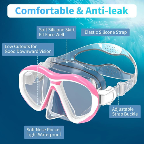 Snorkel Mask, Dry Snorkel Set For Adults, Panoramic Wide Vie