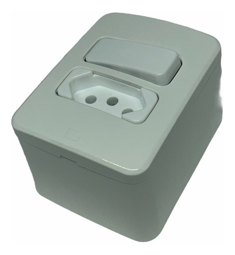 Caixa Sobrepor Tomada 20a + Interruptor Simples Composé Weg Cor Branco
