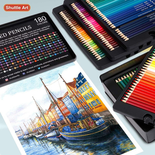 Imagen 4 de 8 de 180 Lapices De Color Shuttle Art Soft Core Set + Sacapuntas