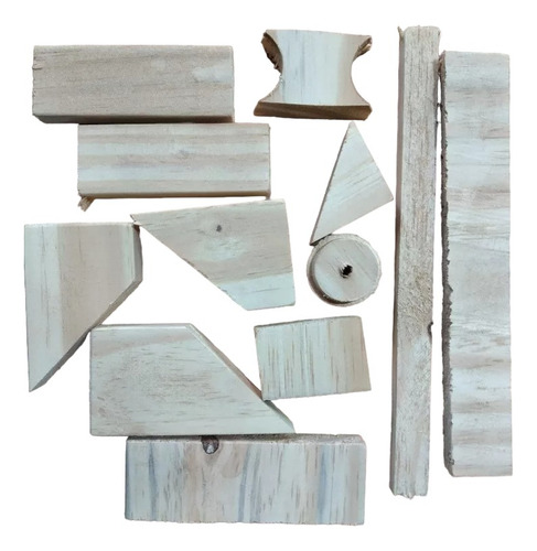 Lote Kit 50 Pedaço Retalho - Madeira Pinus Artesanato Diy