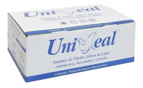 Guantes descartables estériles antideslizantes UniSeal Para examen color lila talle S de nitrilo x 100 unidades