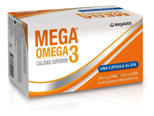 Mega Omega3 X 30 Cápsulas (200mg Dha + 400mg Epa) Roemmers®