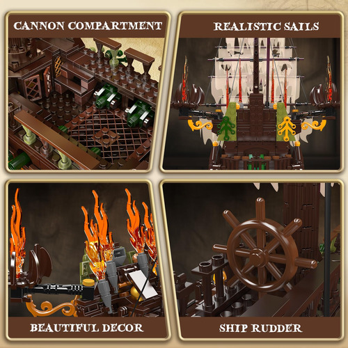 Kit De Blocos De Construção Mold King Large Pirates Ship Dut