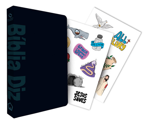 Bíblia Sagrada De Estudo Diz Naa Jovem Capa Dura Preta Adesivos: Bíblia Sagrada Sticker Jesus, De Livraria Cristã Emmerick., Vol. 1. Editorial Livraria Emmerick, Capa Dura Em Português, 2024