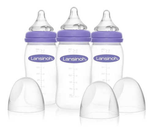 Pack 3 Unids Mamadera Lansinoh 240 Ml. With Natural Wave