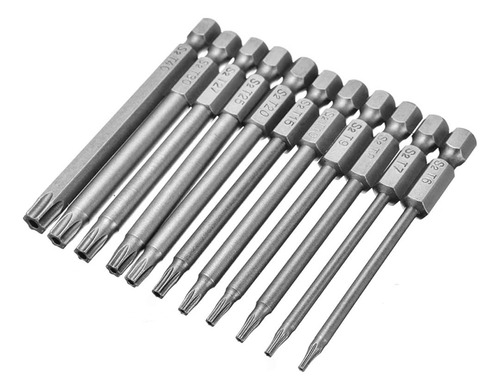 Juego De 11 Puntas De Destornillador Torx Magnético T6-t40 S