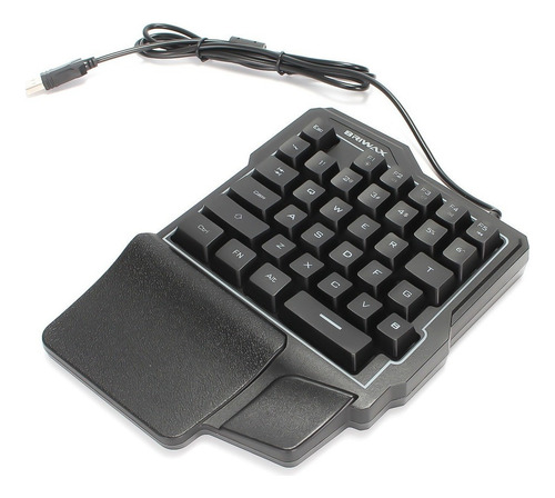 Teclado Led Semi Mecanico Gamer Uma Mão Pc Celular Jogos Cor de teclado Preto Idioma Português Brasil