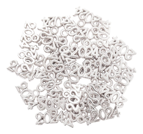 100 Piezas 2024 Número De Año Encanto Artesanía Plata