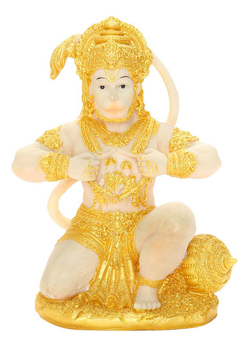 Escultura Hanuman Hindú Chapada En Oro Figura De Mono