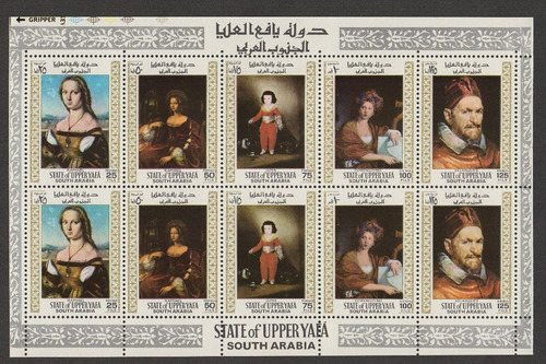 (13350) Temático Pinturas Aden Upper Yafá 1967 Novo Com Goma