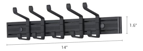 Perchero De Pared Con 5 Ganchos Para Abrigos Y Sombreros