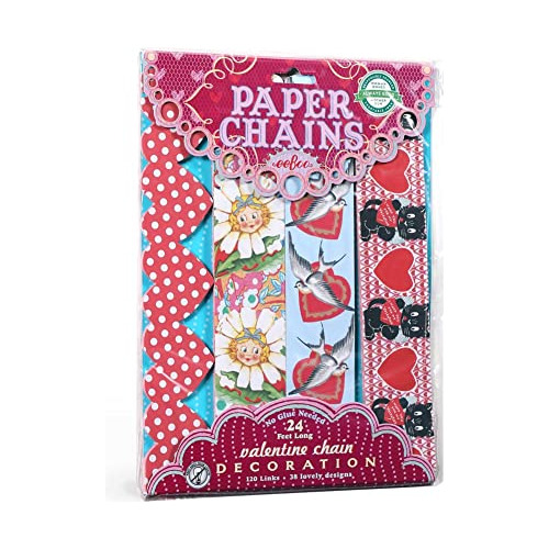 : Valentine Paper Chain - 120 Links, No Glue Needed For...