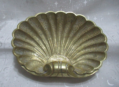 Bandeja Sólido Bronce Despojador Joyas Caracola Caracol 22cm