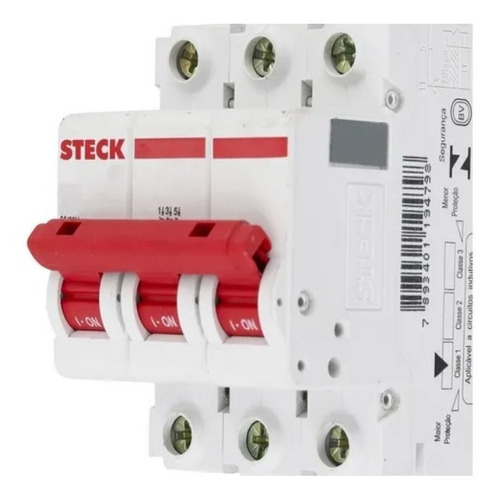 Disjuntor Steck Tripolar Din 10a Ate 63a Curva C (sdd62c)