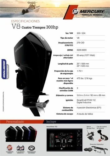 Imagen 11 de 15 de Motor Mercury 300hp 4t V8 Nueva Generación/ No Honda, Yamaha