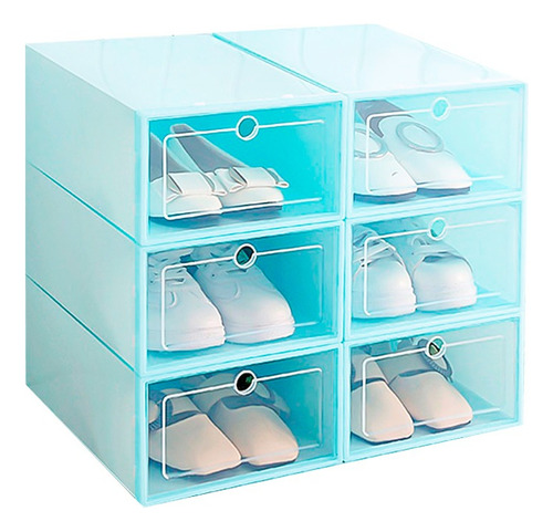 Caja Zapatos Organizador Calzado Transparente Tapa 6 Pza