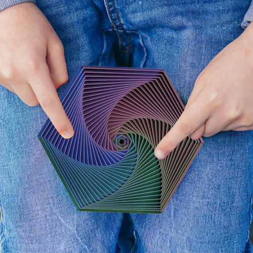 A Juguete Sensorial Antiestrés Hexagonal Impreso En 3d-2024