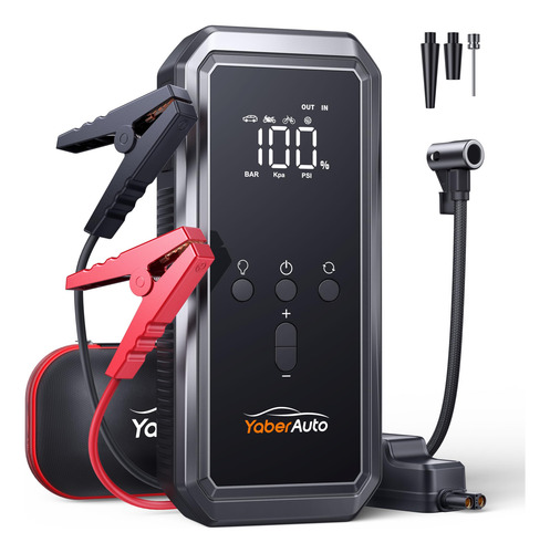 Arrancador Portátil Con Compresor De Aire Y Pantalla Lcd