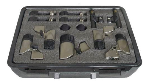 Kit Microfone Bateria Linha Pro 7 Mic Yoga Sxds-7 Com Case Cor Preto