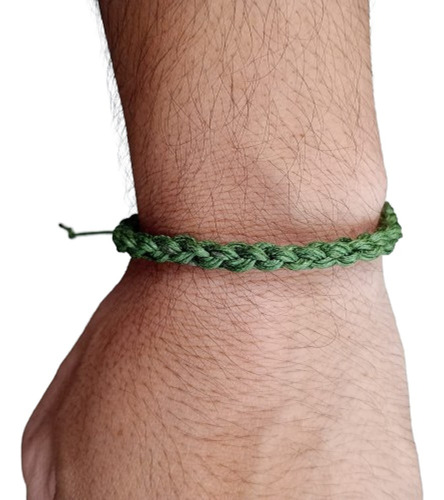 Pulsera Hilo Verde Trenzado Regulable  