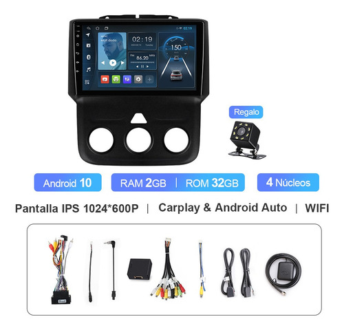 Estéreo Carplay Para Dodge Ram 1500 2014-2019 A/a Manual Gps