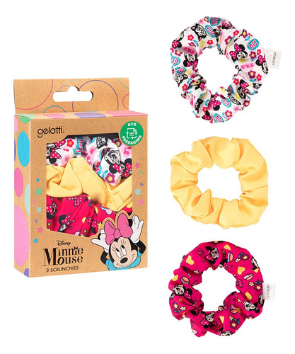 Set Minnie Mouse X 3 Scrunchies Estampados / Color