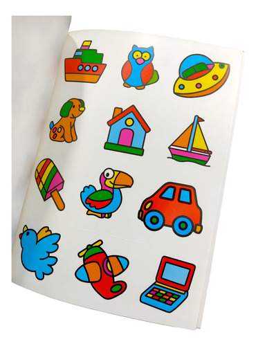 Libro Para Colorear Super Pega Y Pinta 1 Con Stickers Encuentra El Modelo Coloreado En Las Páginas De Stickers Y Pegalo En Su Lugar Para Más De 2 A 3 Años