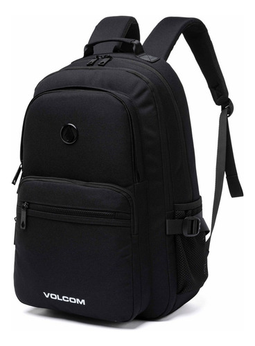 Mochila Trabalho Grande Espaçosa Reforçada Faculdade Cor Preto Desenho Do Tecido Liso