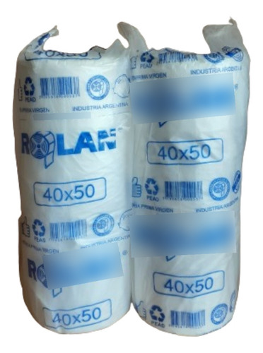 Rollo Bolsa Arranque Reforzada Ad 40x50 X1500gr Azul X 6 Un
