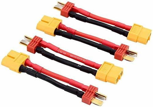 4pcs Decanos T-enchufe Macho A Hembra Xt60 Conector Del Cabl