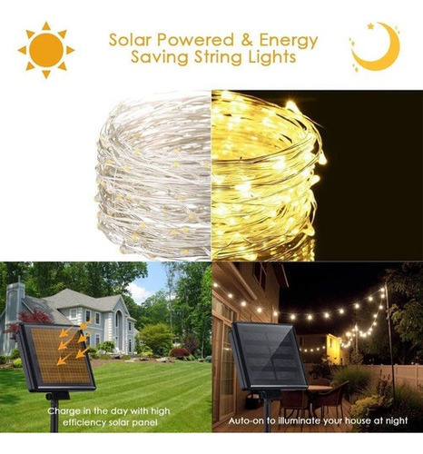 A Am 4pack Solar Led Luces De Luz Para Decoración De Navidad
