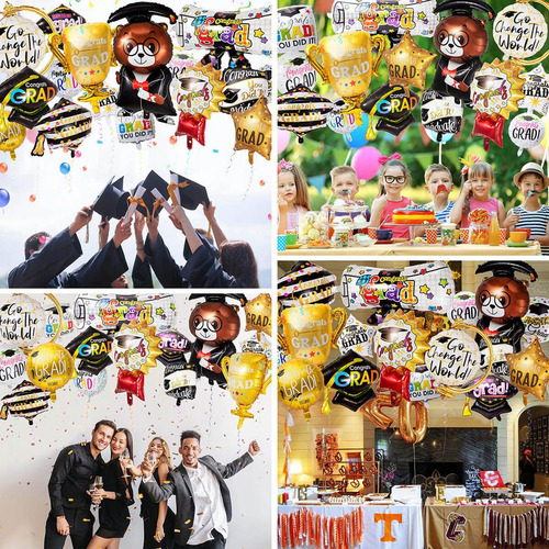 30pzs paquete de globos para graduación para helio regalos souvenirs graduación Fiesta decoración para graduación 2025