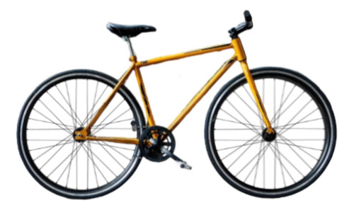 Bicicleta Urbana Ultraligera Mybikemx Fixie 700 Mostaza Pro