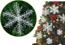 Comprar Copos De Nieve Blancos De 10 Cm Para Árbol De Navidad 30 Pzs