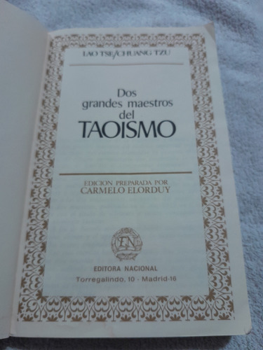 Lao Tse/chuang Tzu, Dos Grandes Maestros Del Taoismo, Madrid (Usado)