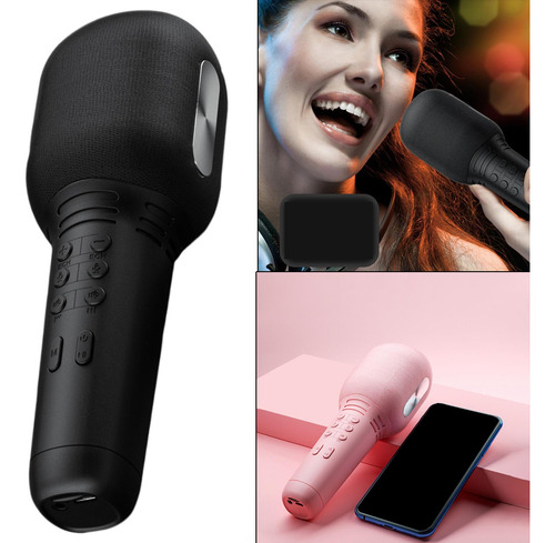 Micrófono Inalámbrico Bluetooth De Mano Karaoke Mic, Negro