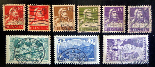 Suiza, Serie Ordin Yv. 138-44 + Variedades 1914 Usada L8984