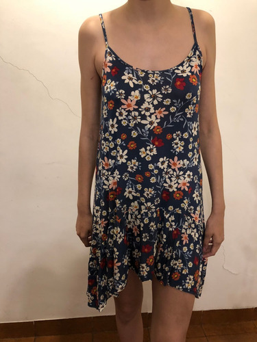 Vestido Muaa Claribelazul Florado Talle M Nuevo!
